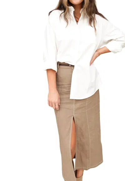 Sweetkama Oversized Button-down Shirt In White