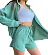 Sweetkama Top And Shorts Lounge Beach Set In Aqua In Blue