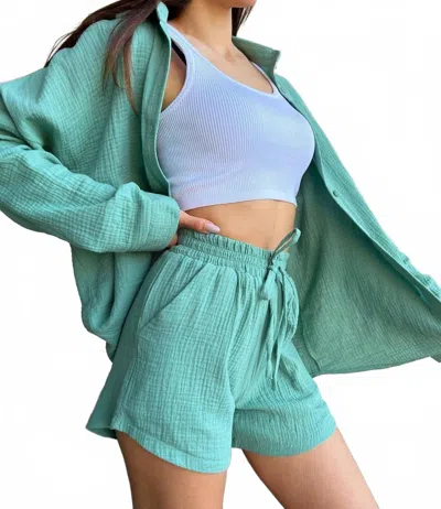 Sweetkama Top And Shorts Lounge Beach Set In Aqua In Blue