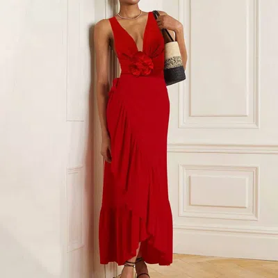 Sweetkama Women's Le Fleur One Piece Set In Scarlet Red