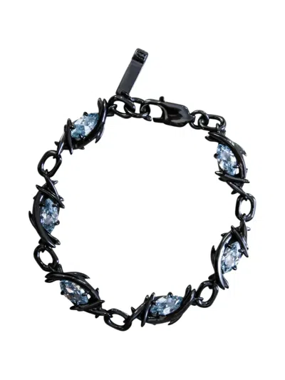 Sweetlimejuice Crystal-embellished Chain-link Bracelet In Black