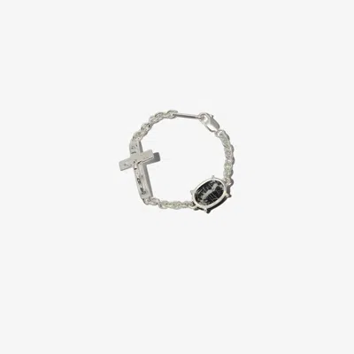Sweetlimejuice Sterling Silver Crucifix Cubic Zirconia Bracelet