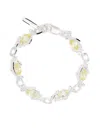 Sweetlimejuice Sterling Silver Eryn Navette Crystal Bracelet In Silver