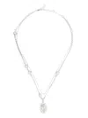 Sweetlimejuice Noca Double-chain Pendant Necklace In Silver