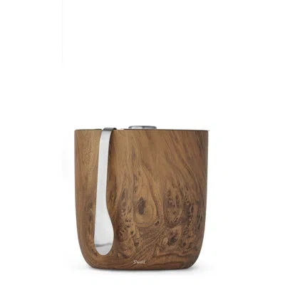 S'well Stainless Steel Triple-layered Vacuum-insulated Ice Bucket With Tongs In Teakwood
