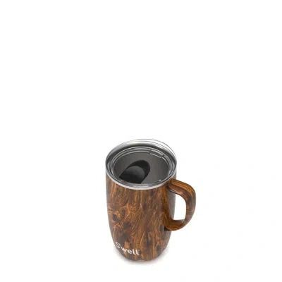 S'well Stainless Steel Triple-layered Vacuum-insulated Travel Mug With Handle In Teakwood
