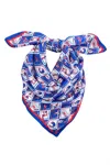 Swells Checkerboard Gameday Scarf In Blue And Red In Multi