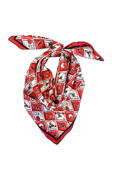 Swells Checkerboard Gameday Scarf In Red And Black In Multi