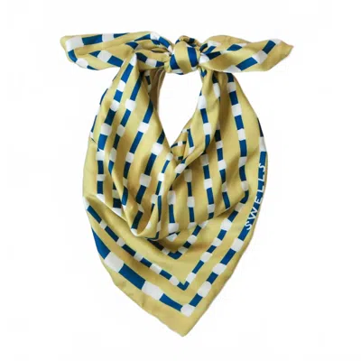 Swells Printed Gameday Scarf In Navy And Gold In Multi