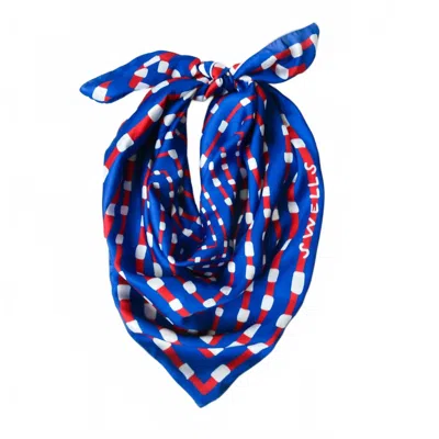 Swells Printed Gameday Scarf In Red And Blue In Multi