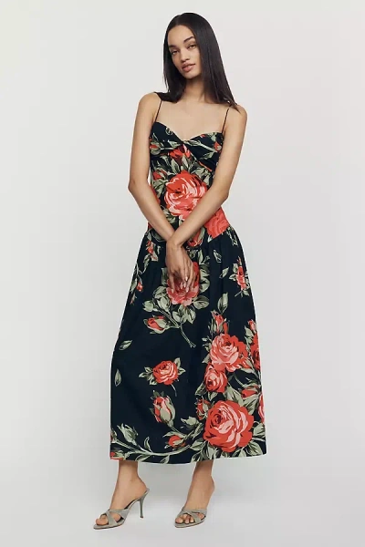 S/w/f 100% Cotton Drop-waist Maxi Dress In Black