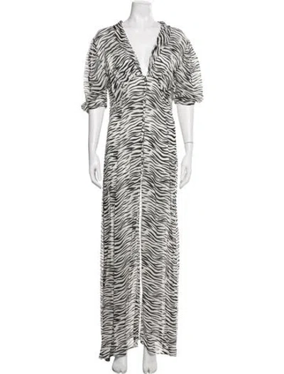 Pre-owned S/w/f Animal Print Long Dress In Multi