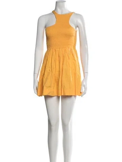 Pre-owned S/w/f Asymmetrical Mini Dress In Orange