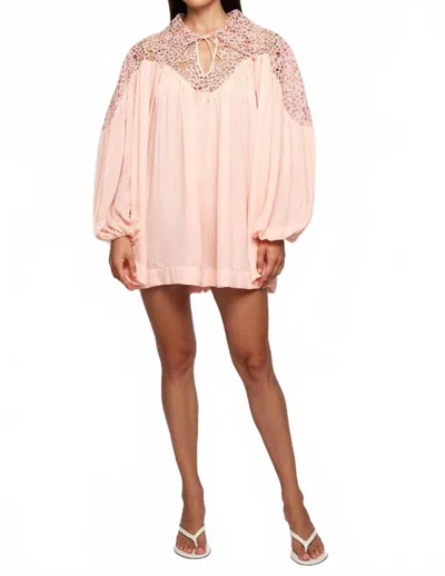 S/w/f Babydoll Mini Shirt Dress In Primrose In Pink
