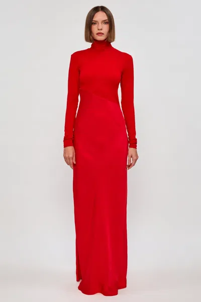 S/w/f Boutique Asymmetric Split Maxi In Red