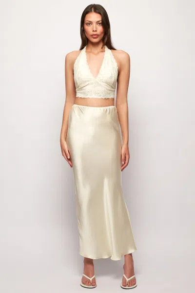 S/w/f Boutique Bias Midi Skirt In Yellow