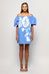 S/w/f Boutique Billow Sleeve Mini In Blue