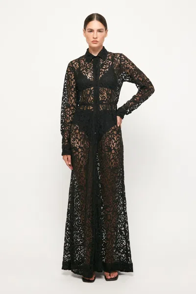 S/w/f Boutique Button Down Maxi In Black