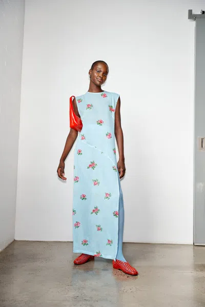 S/w/f Boutique Cap Sleeve Midi In Blue