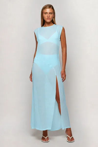 S/w/f Boutique Cap Sleeve Midi Dress In Seafoam Blue