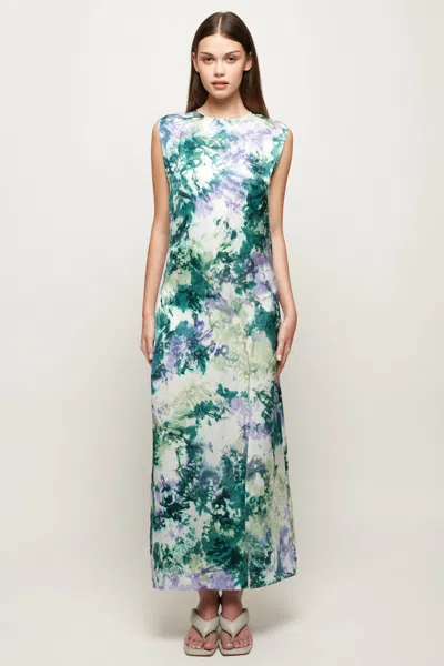 S/w/f Boutique Cap Sleeve Satin Midi In Multi