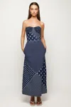 S/w/f Boutique Contoured Strapless Midi In Blue