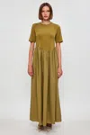 S/w/f Boutique Curved Waist Midi Dress | Olive In Green