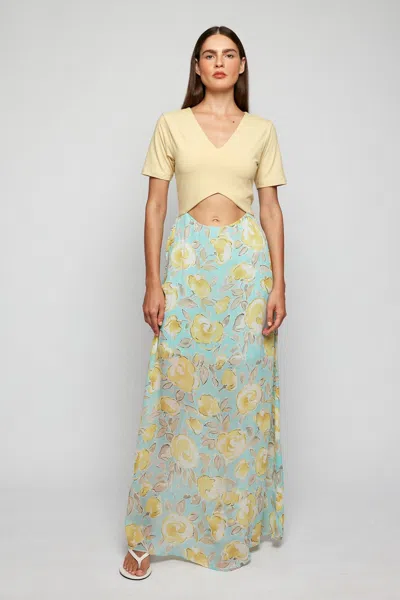 S/w/f Boutique Cut Out Crop Maxi In Blue