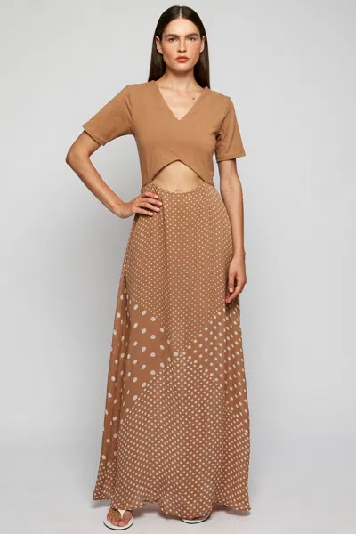 S/w/f Boutique Cut Out Crop Maxi In Brown