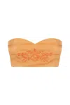 S/w/f Boutique Embroidered Bandeau Crop In Orange