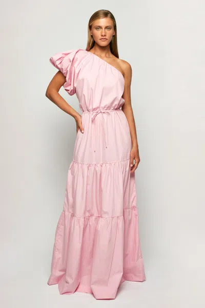 S/w/f Boutique Exaggerated One Shoulder Maxi In Pink