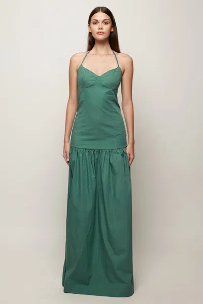 S/w/f Boutique Fine Halter Maxi In Green