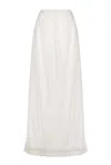 S/w/f Boutique Fine Lace Midi Skirt In White