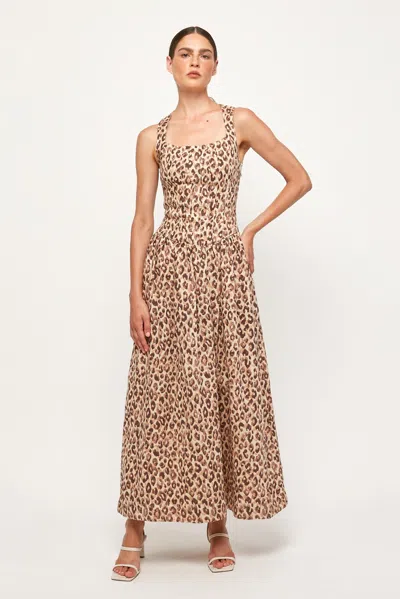 S/w/f Boutique Fitted Bodice Midi In Brown