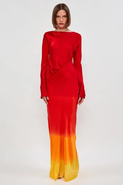 S/w/f Boutique Fluid Drape Maxi In Red