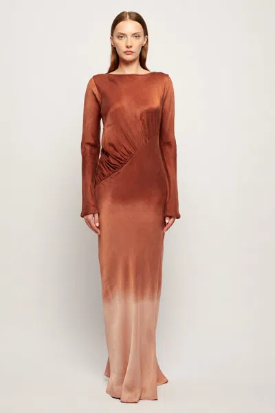 S/w/f Boutique Fluid Drape Maxi Dress In Umber
