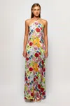 S/w/f Boutique Halterneck Maxi Dress In Multi