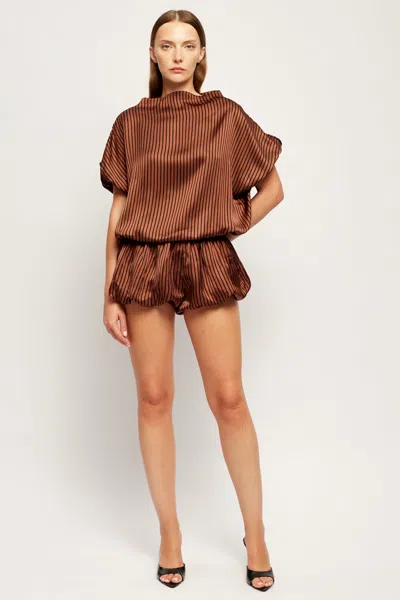 S/w/f Boutique High Neck Blouson Top In Interluded