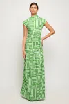 S/w/f Boutique High Neck Cap Sleeve Maxi In Green