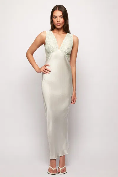 S/w/f Boutique Lace Bodice Slip Maxi In Green