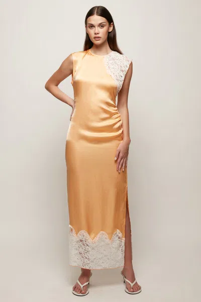 S/w/f Boutique Lace Panel Midi In Orange