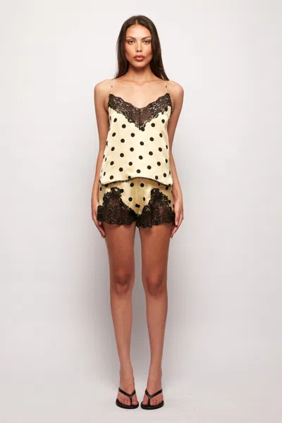 S/w/f Boutique Lace Trim Cami Top In Dot Theory