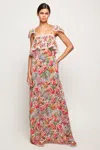 S/w/f Boutique Lace Trim Frill Maxi In Multi