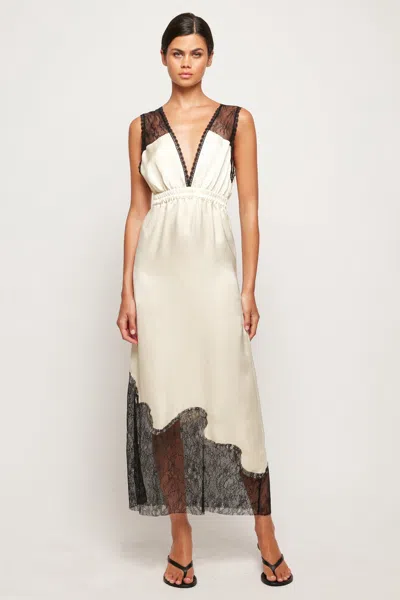 S/w/f Boutique Lace Trim Midi Dress In Multi