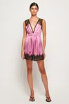 S/w/f Boutique Lace Trim Romper In Pink