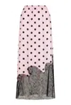 S/w/f Boutique Lace Trim Satin Midi In Pink