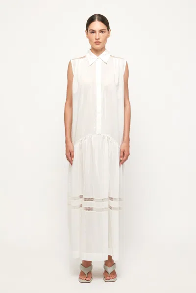 S/w/f Boutique Lace Trim Sleeveless Midi In White