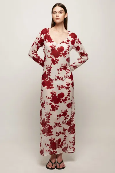 S/w/f Boutique Long Sleeve Sheer Midi In Multi