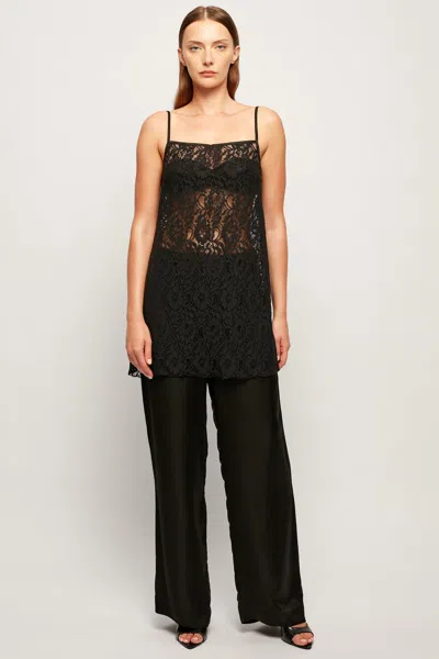 S/w/f Boutique Longline Lace Top In Midnight Lace