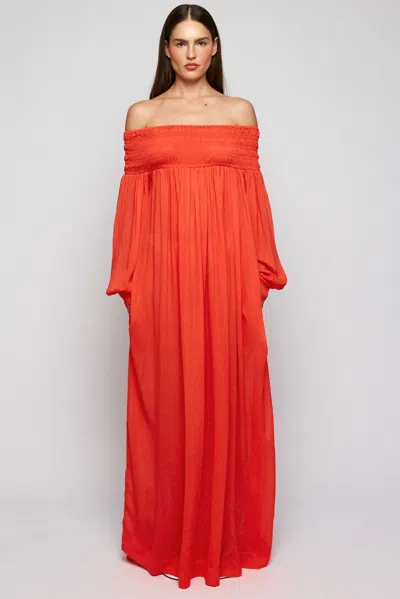 S/w/f Boutique Off Shoulder Maxi In Red